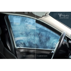Дефлекторы окон Vinguru Volkswagen Golf VII 2012- хб накладные скотч к-т 4 шт., материал акрил