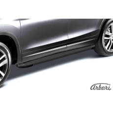 Комплект защиты штатных порогов алюминиевый профиль Arbori "Optima Black" 1700 черная CHERY TIGGO 5 2014-