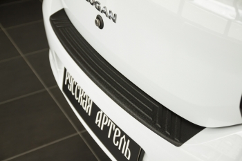 Накладка на задний бампер для Renault Logan II 2014-2017, шагрень
